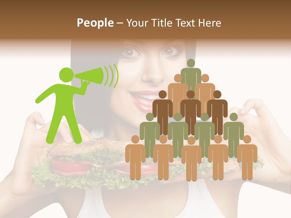 Smiling Take Holding PowerPoint Template