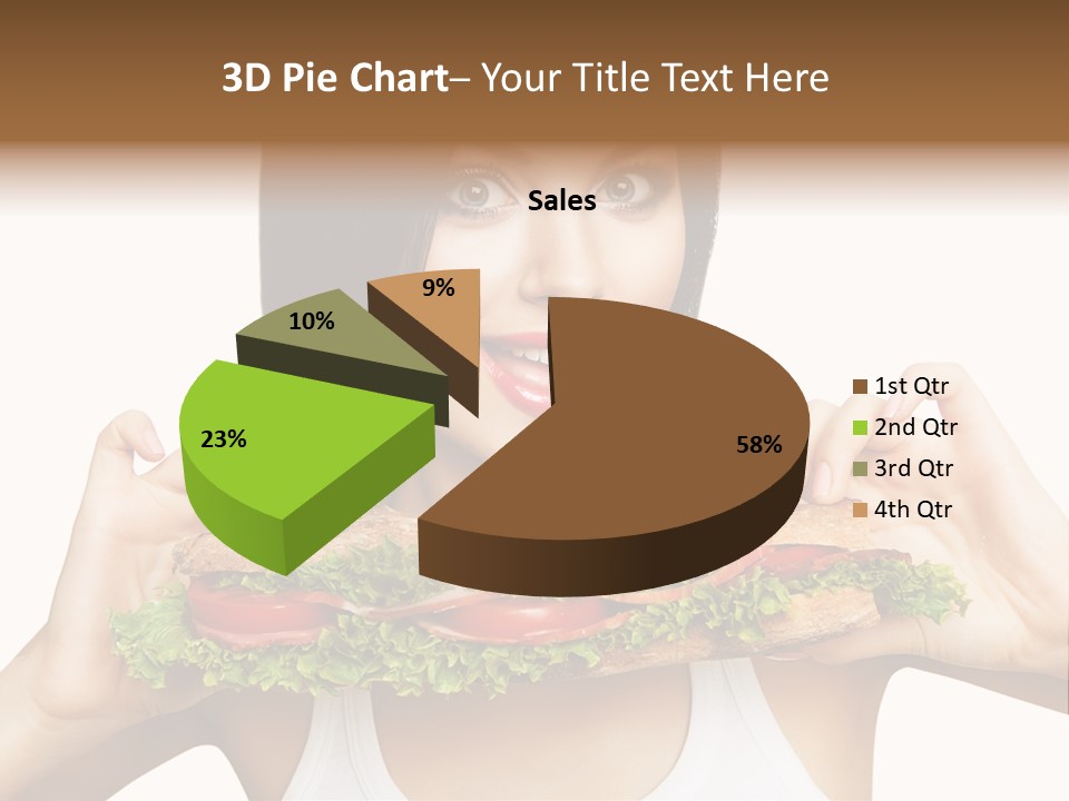 Smiling Take Holding PowerPoint Template