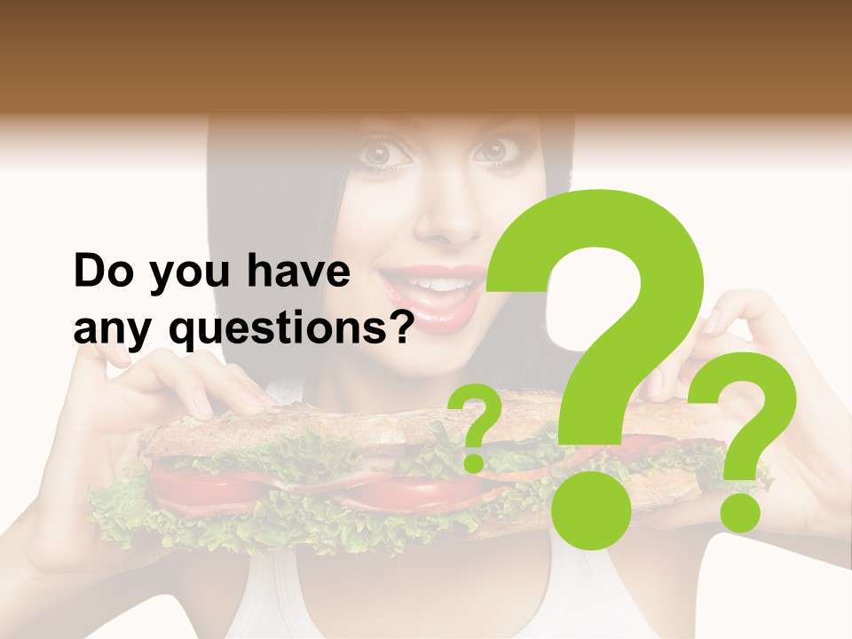 Smiling Take Holding PowerPoint Template