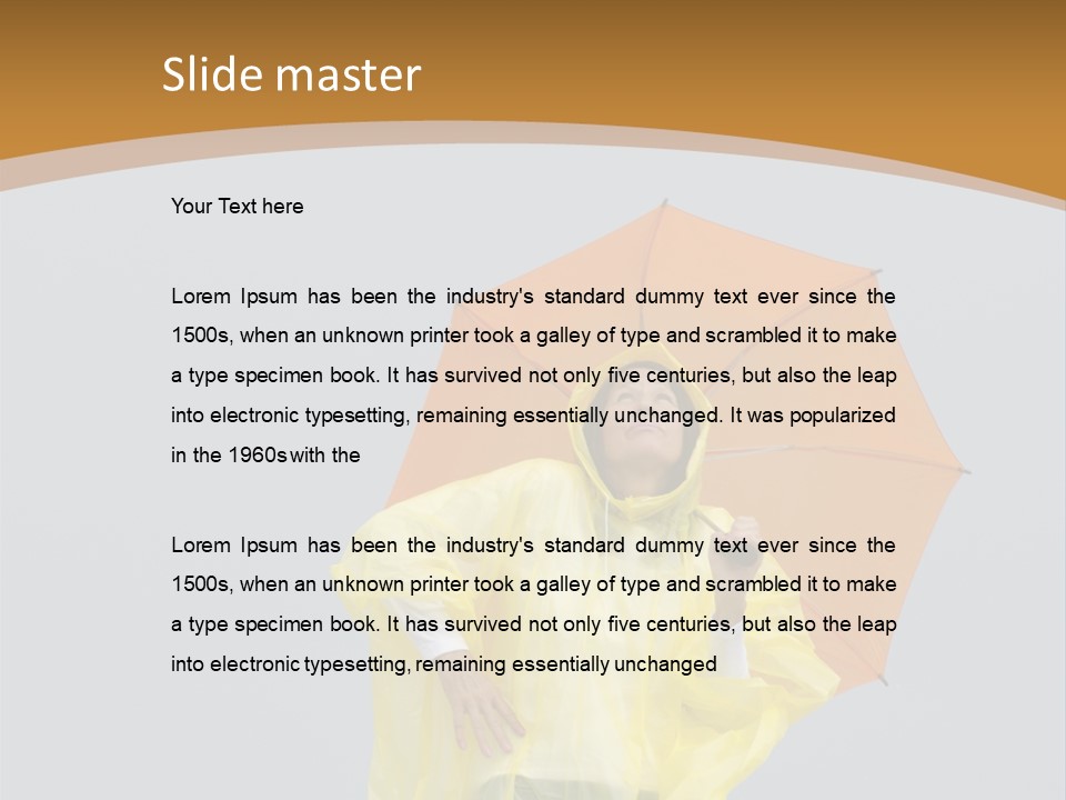 Attractive Rain Umbrella PowerPoint Template