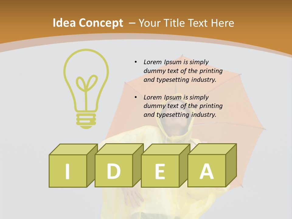 Attractive Rain Umbrella PowerPoint Template