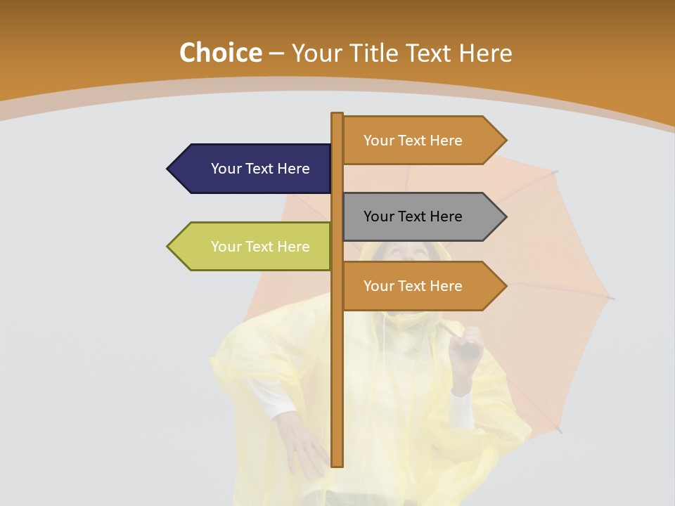 Attractive Rain Umbrella PowerPoint Template