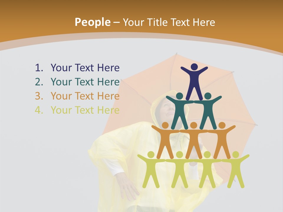 Attractive Rain Umbrella PowerPoint Template