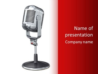 Microphone Steel Equipment PowerPoint Template