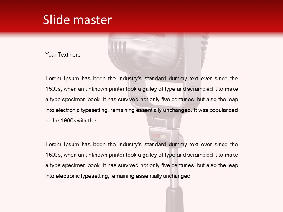 Microphone Steel Equipment PowerPoint Template