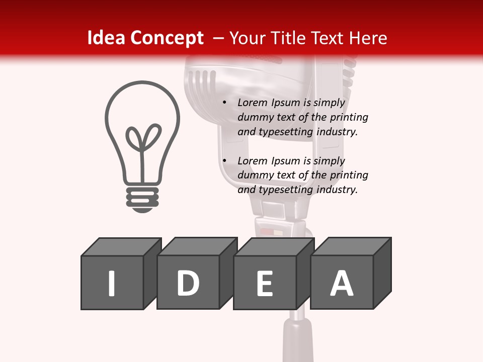 Microphone Steel Equipment PowerPoint Template