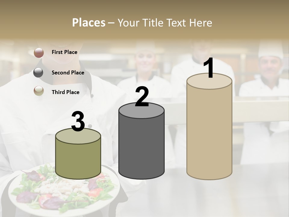 Kitchen Female Man PowerPoint Template