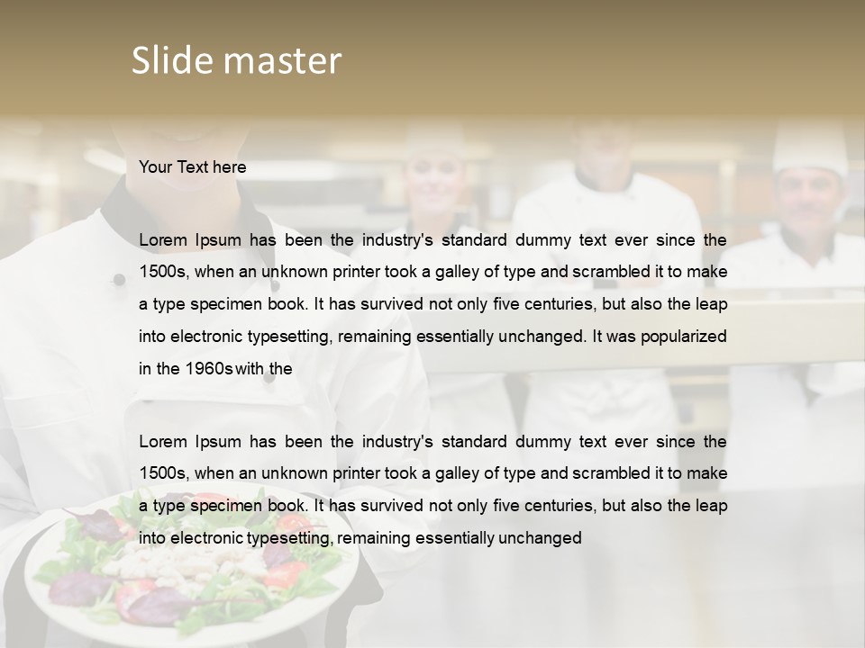 Kitchen Female Man PowerPoint Template