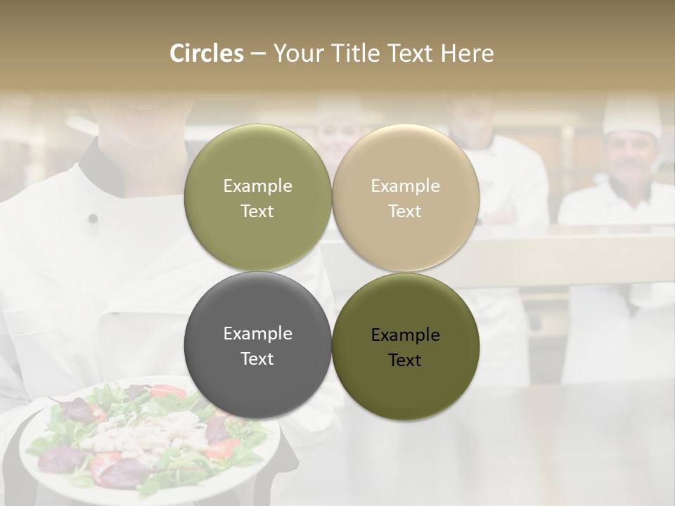 Kitchen Female Man PowerPoint Template