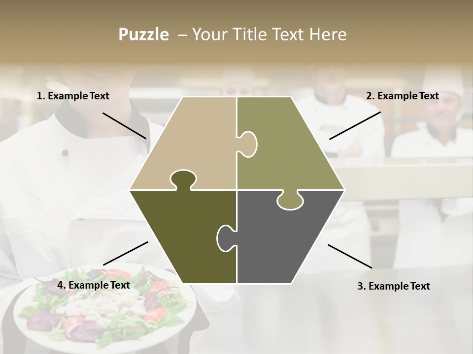 Kitchen Female Man PowerPoint Template