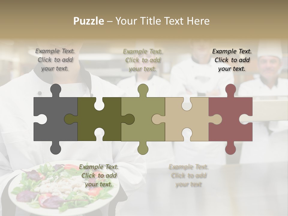 Kitchen Female Man PowerPoint Template