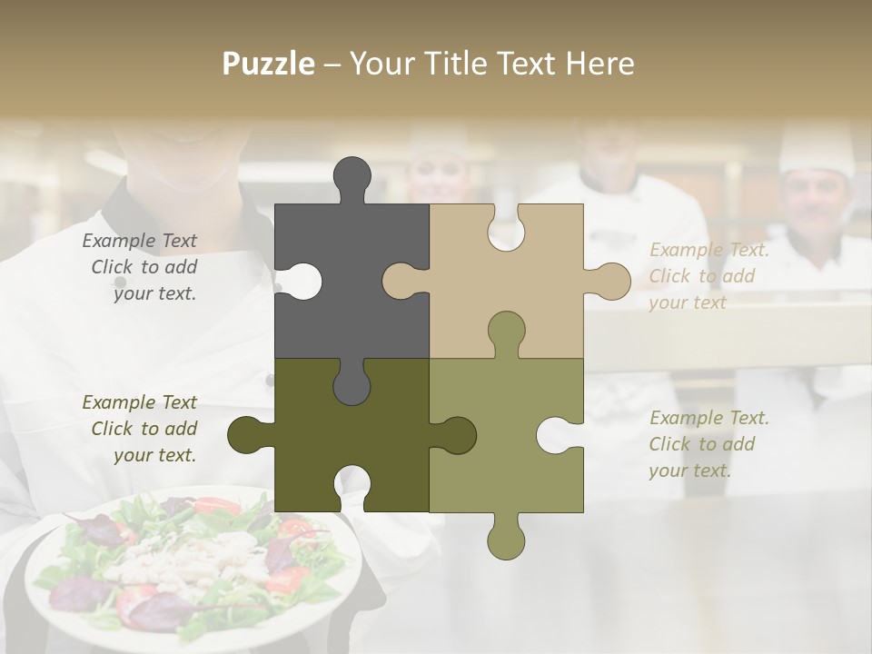 Kitchen Female Man PowerPoint Template