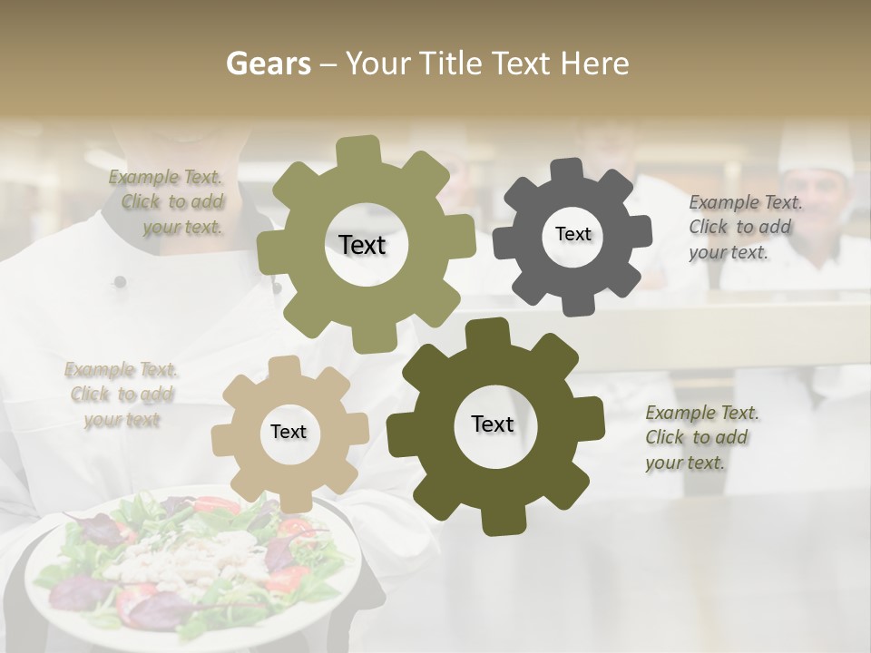 Kitchen Female Man PowerPoint Template