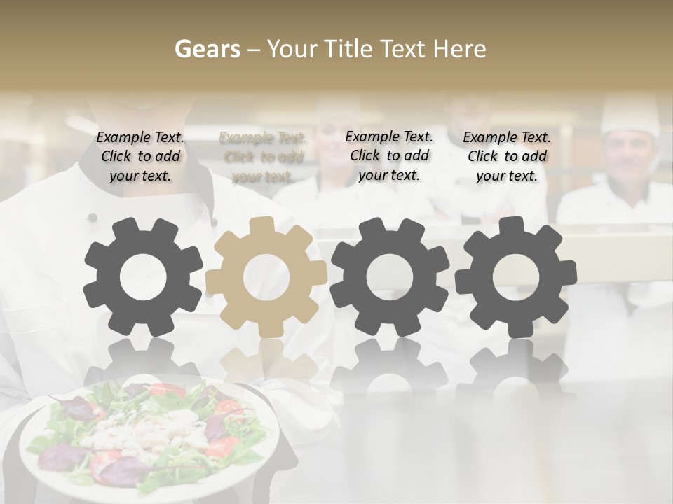 Kitchen Female Man PowerPoint Template