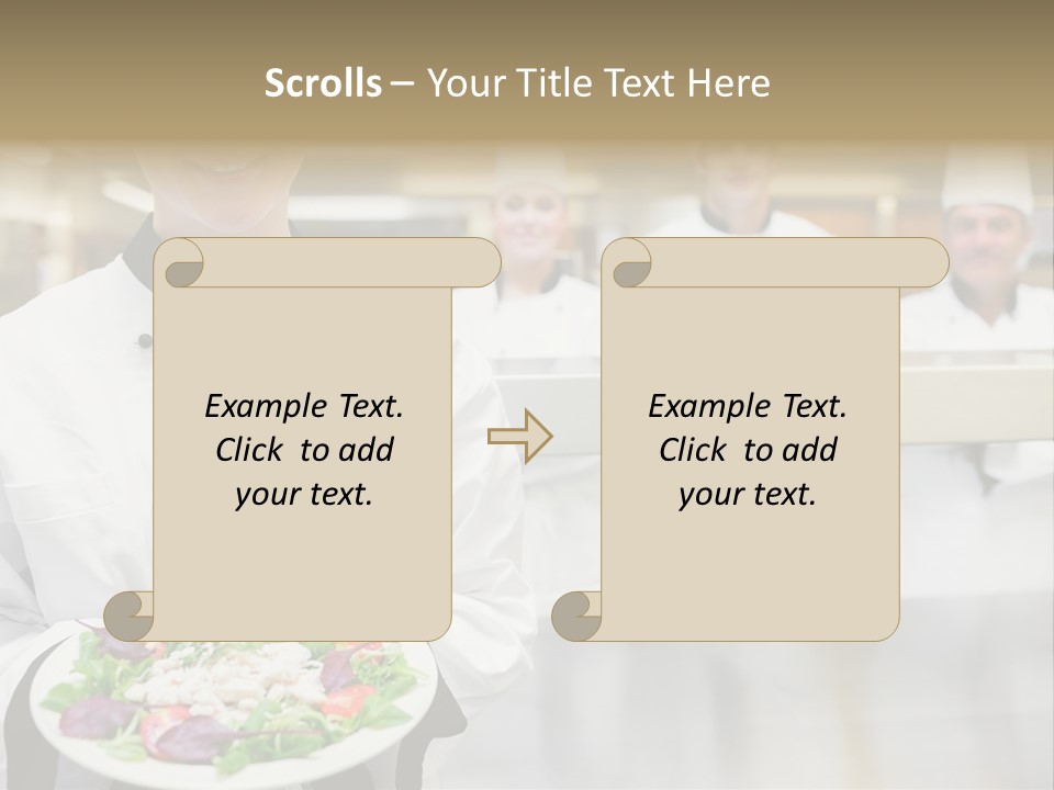 Kitchen Female Man PowerPoint Template