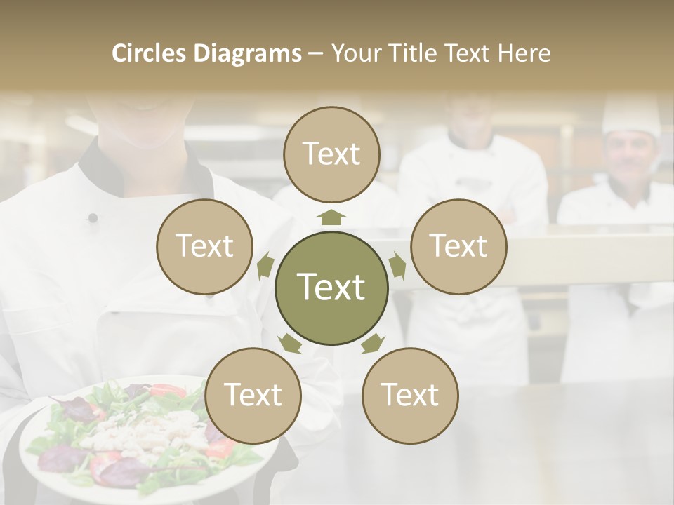 Kitchen Female Man PowerPoint Template