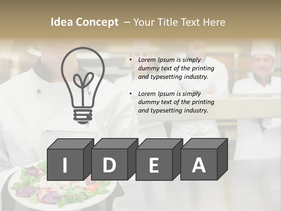 Kitchen Female Man PowerPoint Template