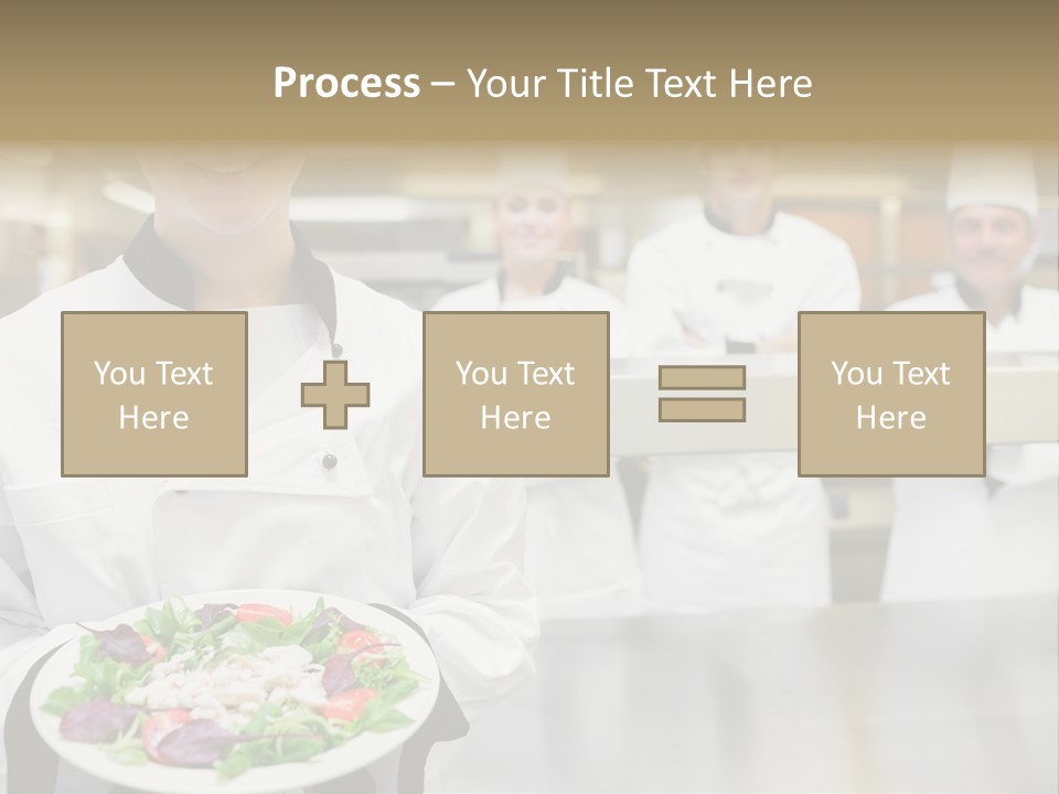 Kitchen Female Man PowerPoint Template
