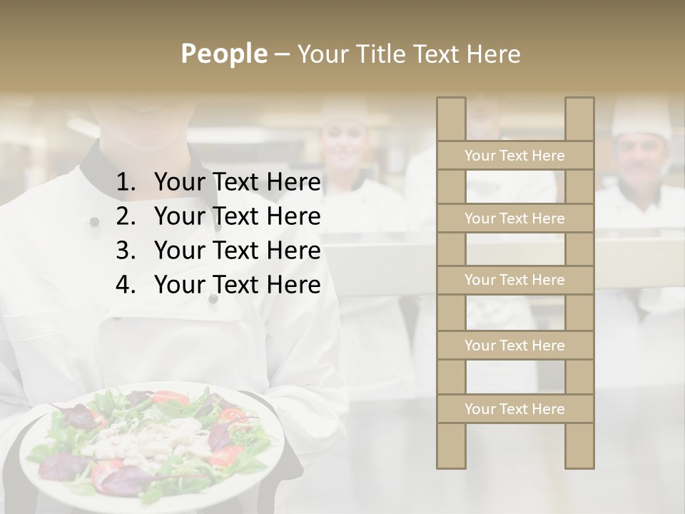 Kitchen Female Man PowerPoint Template