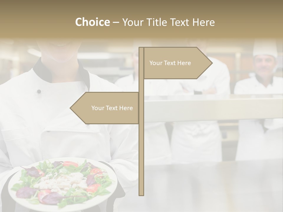 Kitchen Female Man PowerPoint Template