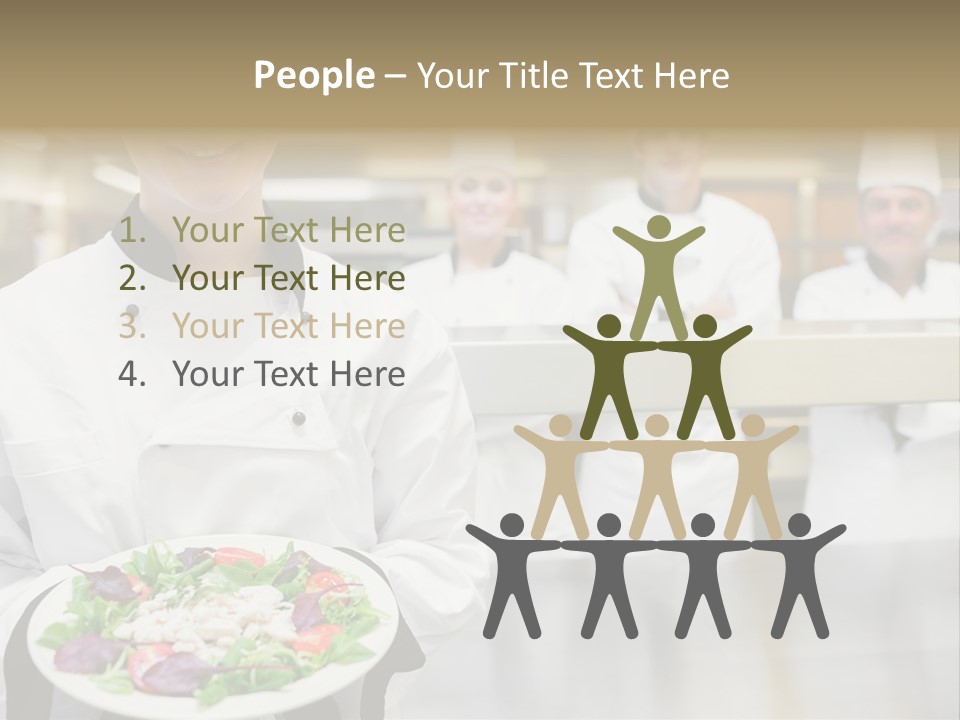 Kitchen Female Man PowerPoint Template