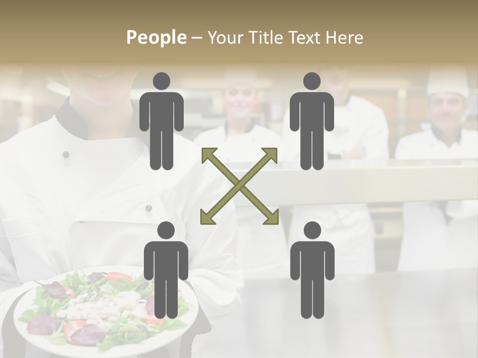 Kitchen Female Man PowerPoint Template