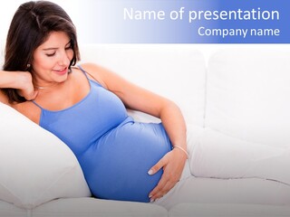 Parenthood Pregnant Joyful PowerPoint Template