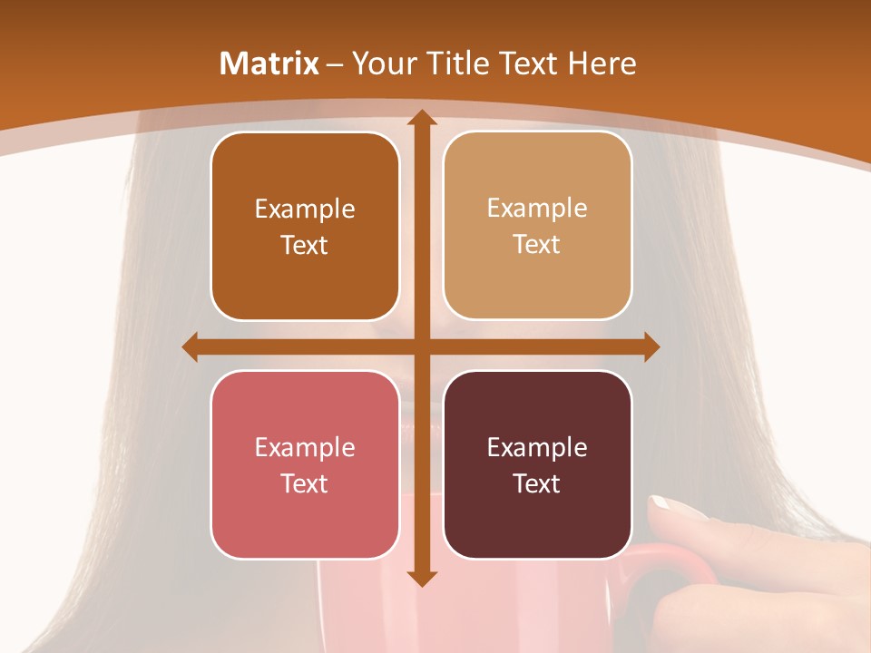 Brunette Person Mug PowerPoint Template