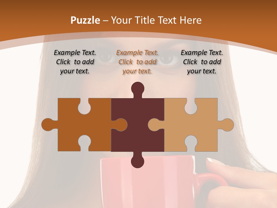 Brunette Person Mug PowerPoint Template