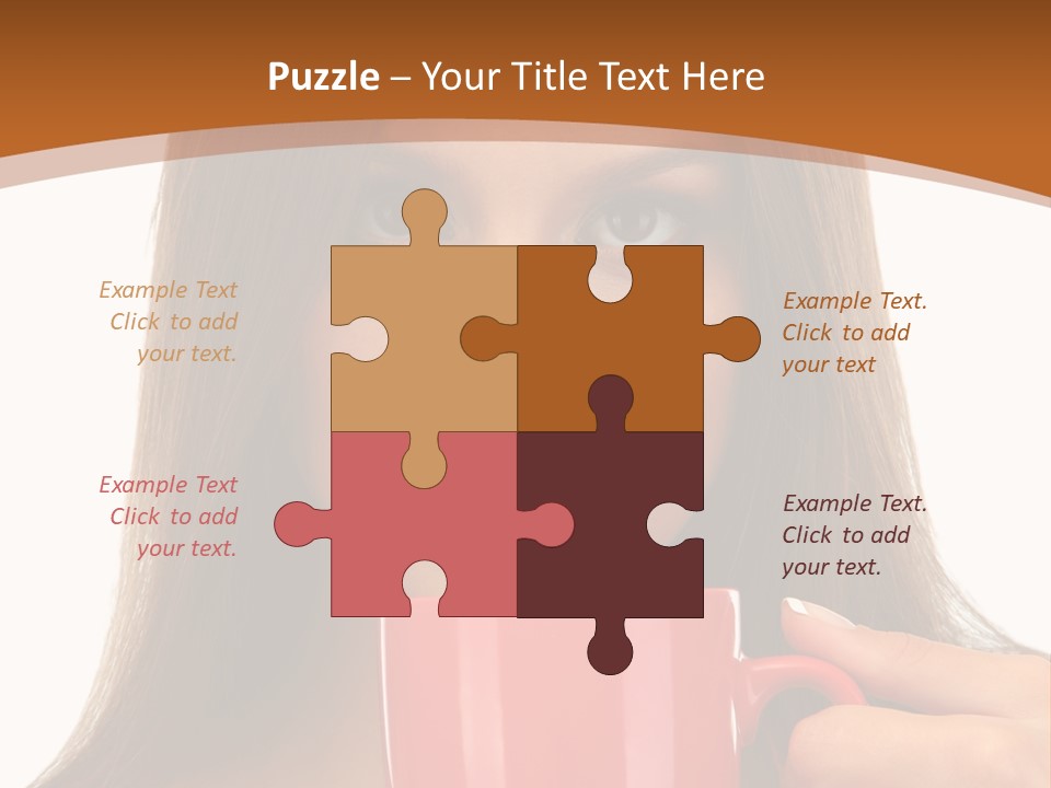 Brunette Person Mug PowerPoint Template