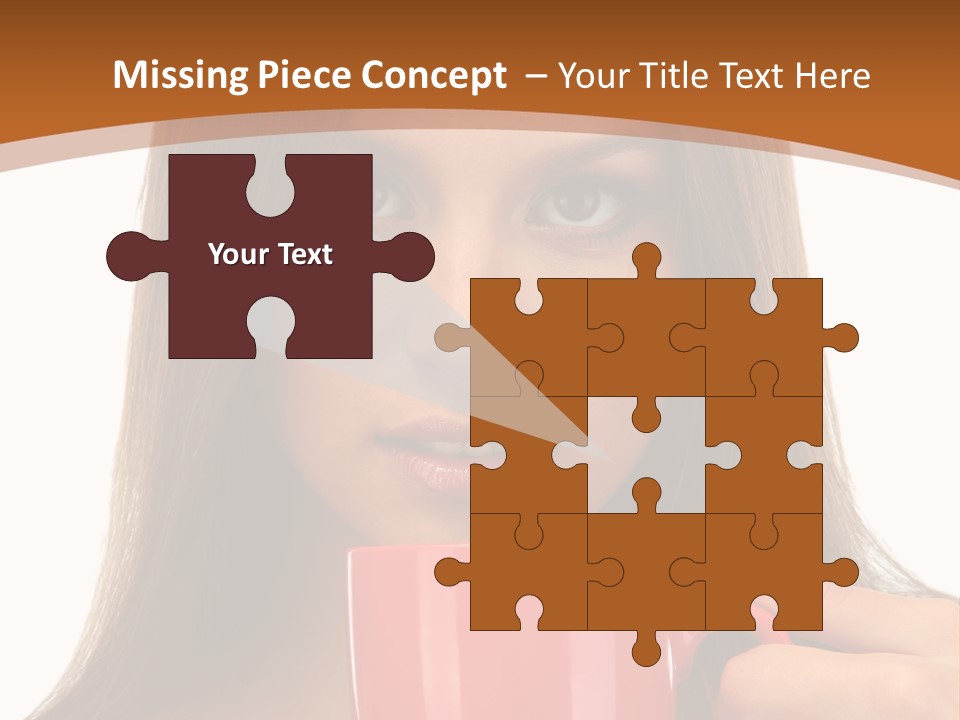 Brunette Person Mug PowerPoint Template