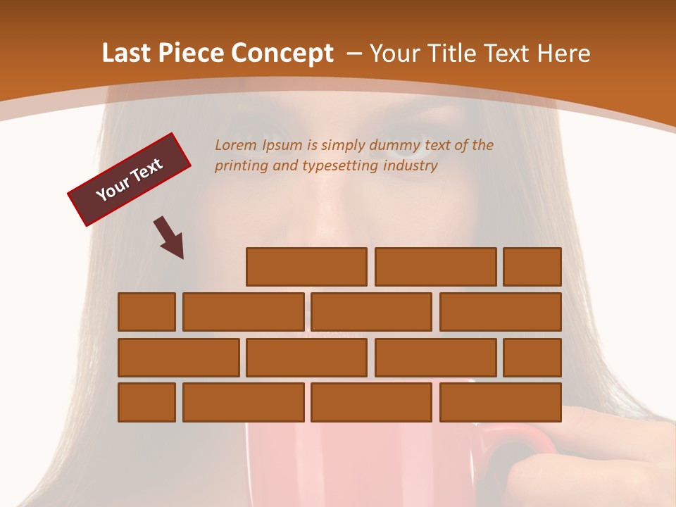 Brunette Person Mug PowerPoint Template