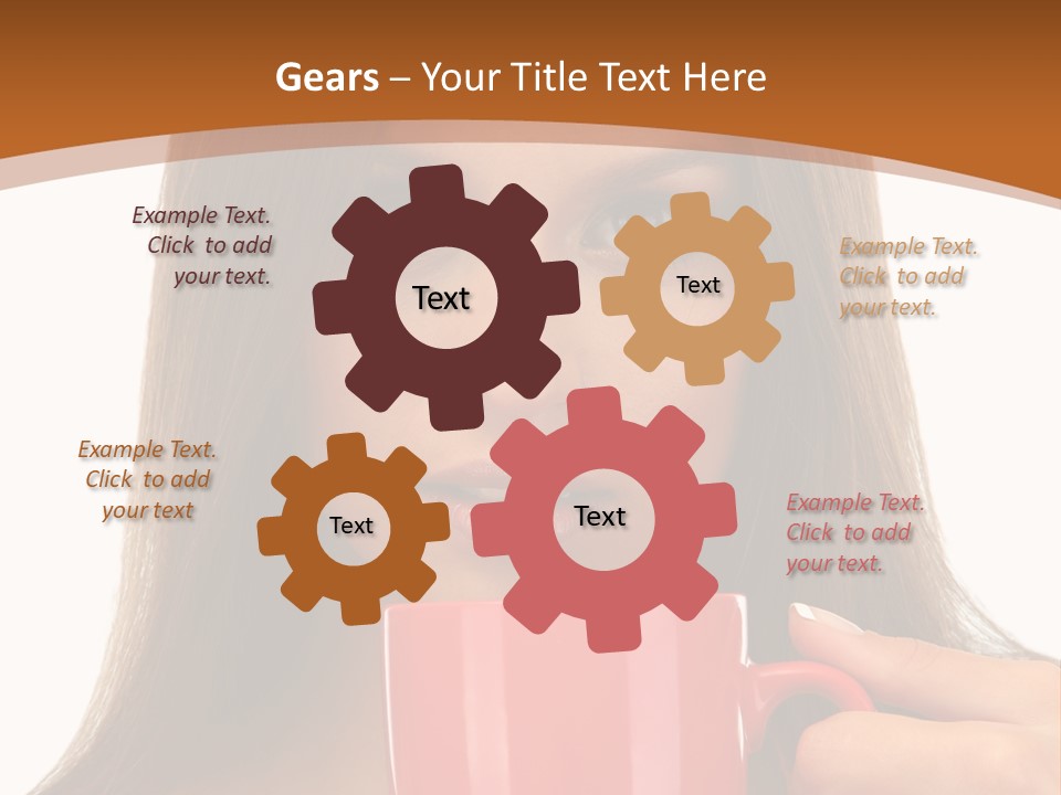 Brunette Person Mug PowerPoint Template