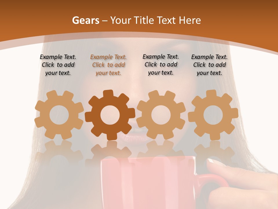 Brunette Person Mug PowerPoint Template