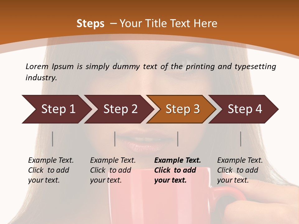 Brunette Person Mug PowerPoint Template