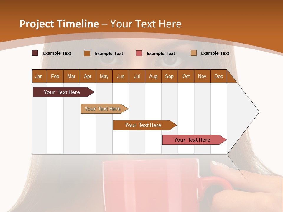 Brunette Person Mug PowerPoint Template