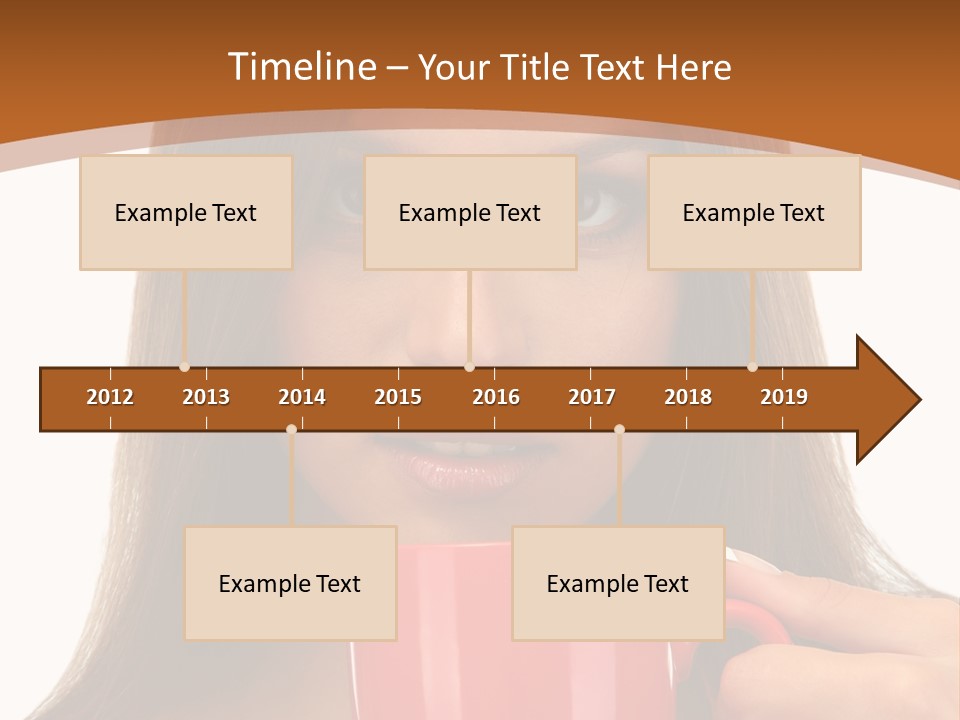 Brunette Person Mug PowerPoint Template