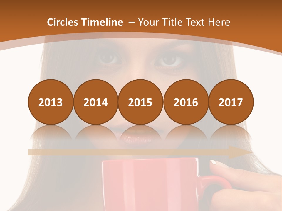 Brunette Person Mug PowerPoint Template