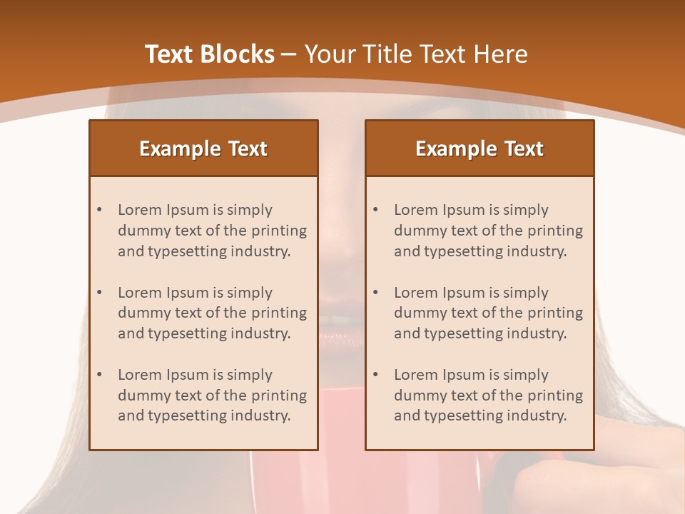 Brunette Person Mug PowerPoint Template