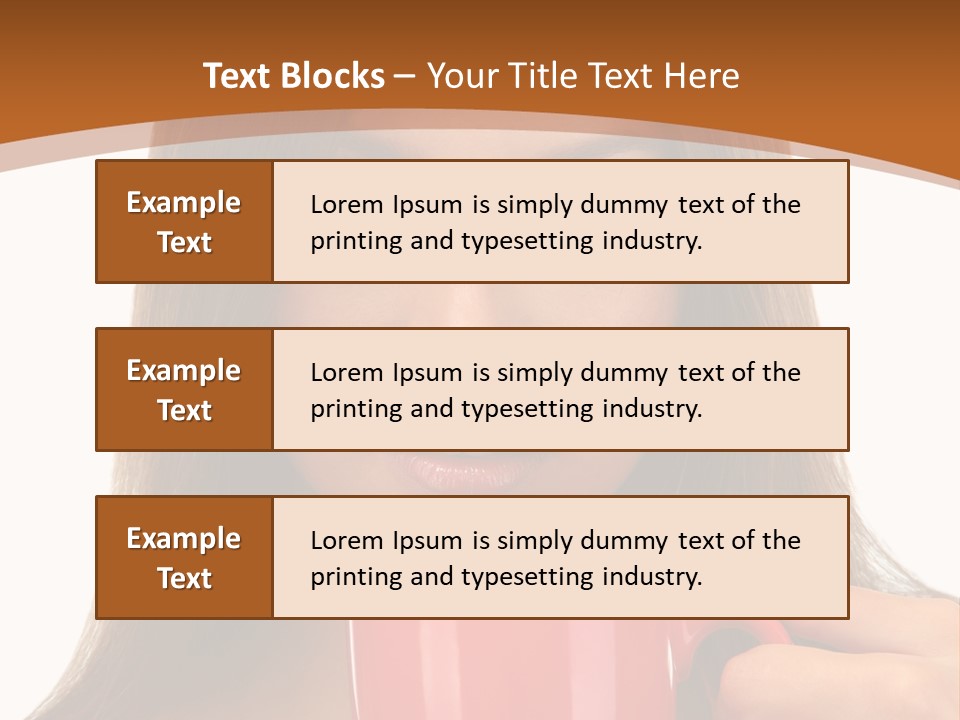 Brunette Person Mug PowerPoint Template