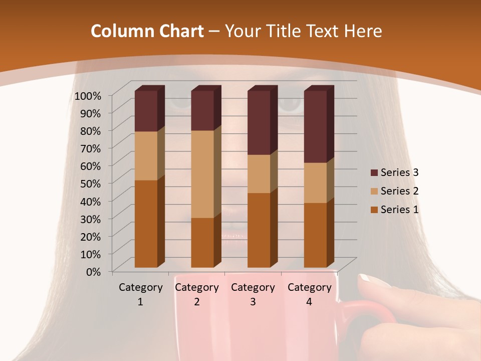 Brunette Person Mug PowerPoint Template