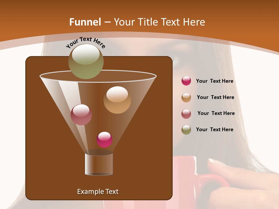 Brunette Person Mug PowerPoint Template