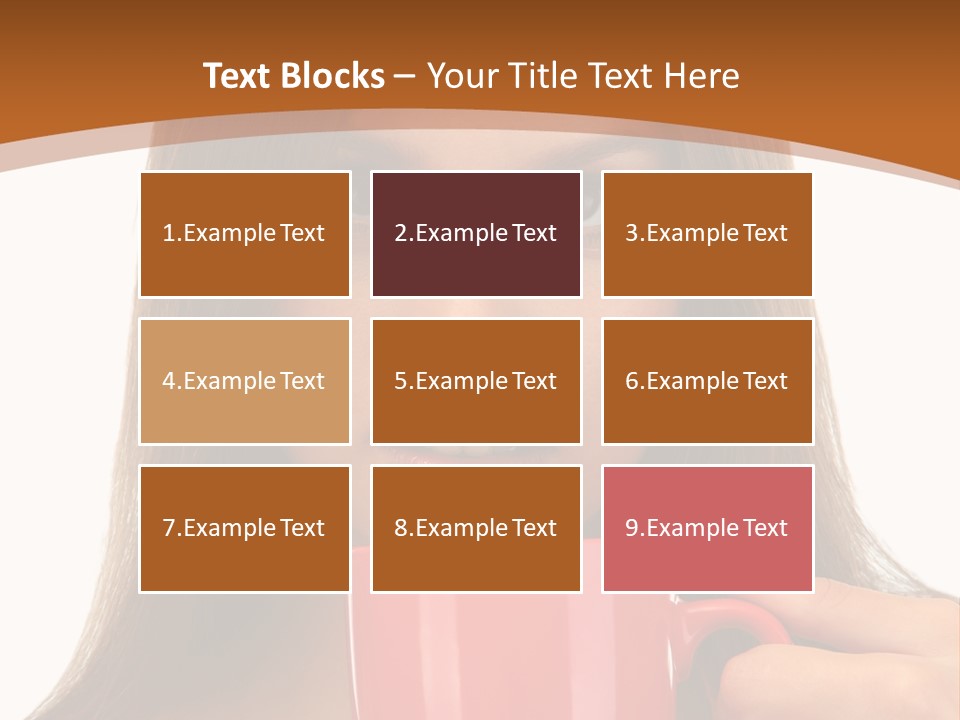 Brunette Person Mug PowerPoint Template