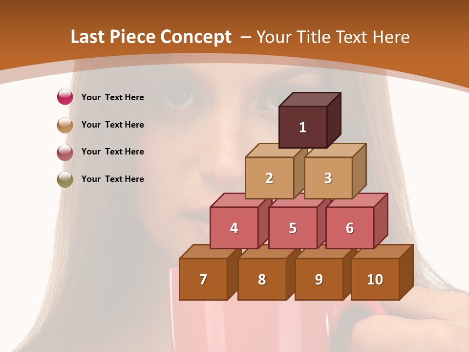 Brunette Person Mug PowerPoint Template