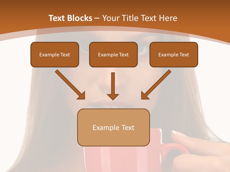 Brunette Person Mug PowerPoint Template