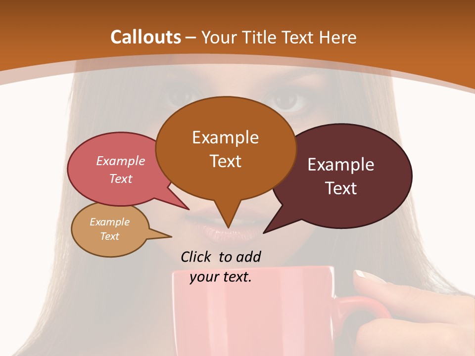 Brunette Person Mug PowerPoint Template