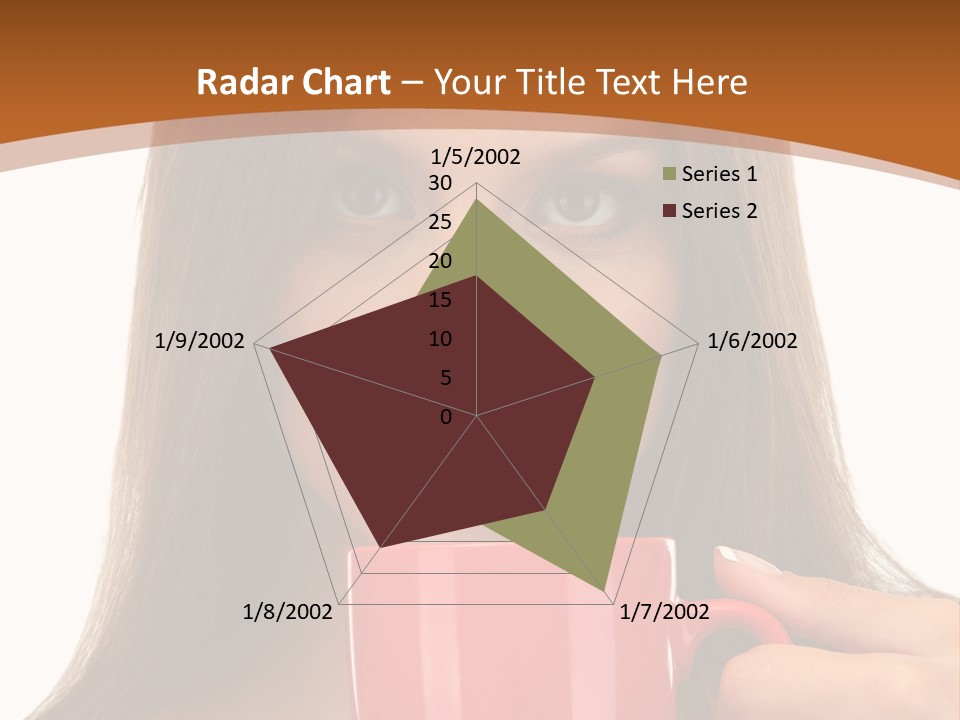 Brunette Person Mug PowerPoint Template