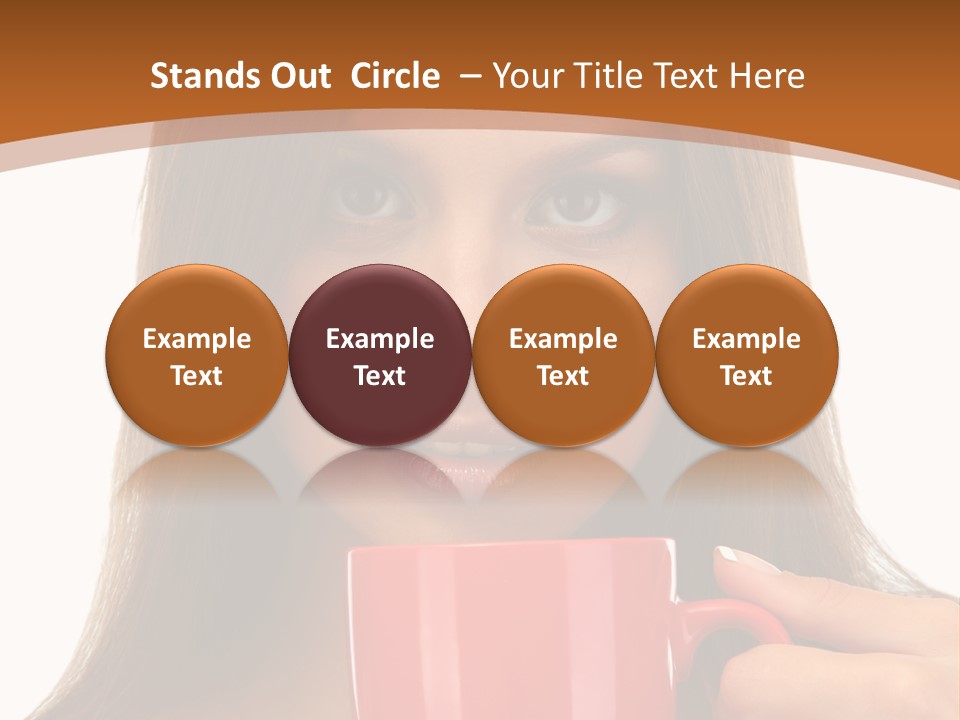 Brunette Person Mug PowerPoint Template
