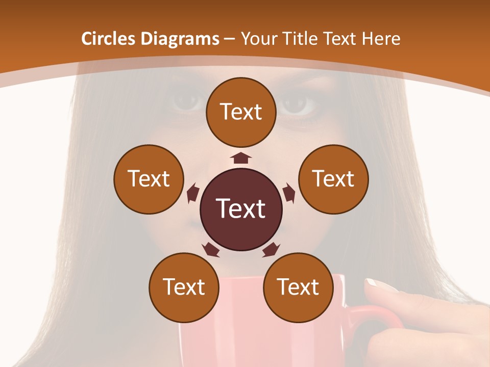 Brunette Person Mug PowerPoint Template