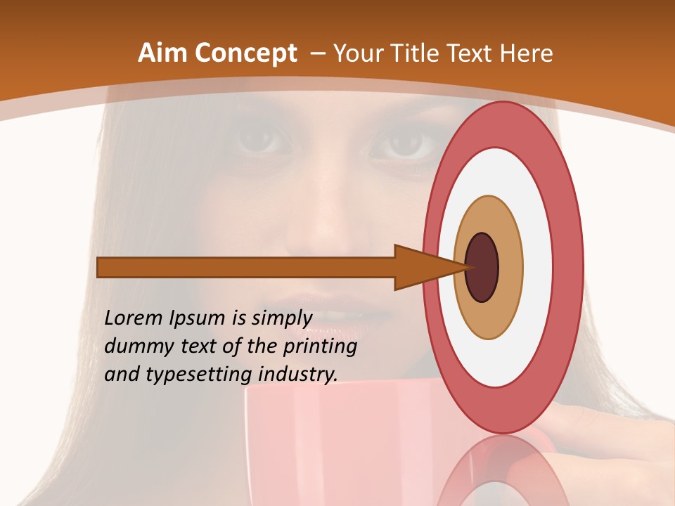 Brunette Person Mug PowerPoint Template